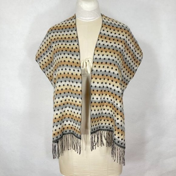 Polka Dot Black and Cream Scarf - Picture 2 of 7